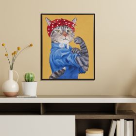 Rosie the Feline Framed Canvas Wall Art - as Pic