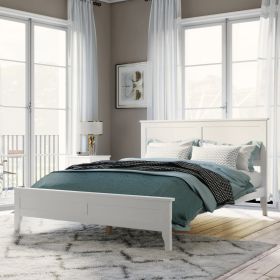 Modern White Solid Wood Full Platform Bed (old sku:WF283524AAK) - as Pic