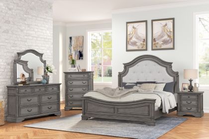 Grace King 5 Pc Bedroom Set in Gray - as Pic