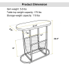 Acacia Oval Small Side Tables Living Room Small Space With Magazines Organizer Storage Space - as Pic