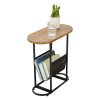 Acacia Oval Small Side Tables Living Room Small Space With Magazines Organizer Storage Space - as Pic