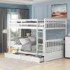 Full-Over-Full Bunk Bed with Ladders and Two Storage Drawers (White)(OLD SKU:LT000365AAK) - as Pic