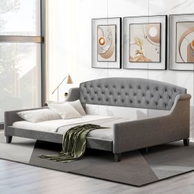 Modern Luxury Tufted Button Daybed, Full, Gray (Old SKU: SM001009AAE) - as Pic