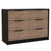 Cornwall 2-Piece Bedroom Set, Wall Mounted Shoe Rack and Dresser, Black, Mirror and Pine - as Pic