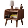 Pure Solid Wood Bedside Cabinet Modern Simple Nightstands European Beech Bedside Cabinet Nordic Bedroom Solid Beech Storage Cabinet 0.4m - as Pic