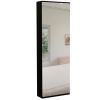 Cornwall 2-Piece Bedroom Set, Wall Mounted Shoe Rack and Dresser, Black, Mirror and Pine - as Pic