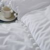 Boho Comforter Set, Boho Bedding set with Pom Poms Fringe Design, 1 Aesthetic Comforter and 2 Pillowshams - White - Full