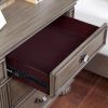 1pc Nightstand Only Traditional Gray Solid wood 3-Drawers Ball Bearing Metal Glides Antique Brass Handles w/ Acrylic Accent Bedroom Furniture - as Pic