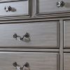 1pc Nightstand Only Traditional Gray Solid wood 3-Drawers Ball Bearing Metal Glides Antique Brass Handles w/ Acrylic Accent Bedroom Furniture - as Pic
