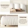 King Size Luxury Upholstered Bed With Thick Headboard, Leather King Bed with Oversized Padded Backrest, White(Expect Arrive date 2024/2/15) - as Pic
