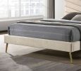 Mid-century Modern Beige Flannelette Chevron Tufted Design 1pc Eastern King Size Bed Padded Headboard Bedroom Furniture - as Pic
