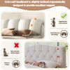 King Size Luxury Upholstered Bed With Thick Headboard, Leather King Bed with Oversized Padded Backrest, White(Expect Arrive date 2024/2/15) - as Pic