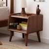 Pure Solid Wood Bedside Cabinet Modern Simple Nightstands European Beech Bedside Cabinet Nordic Bedroom Solid Beech Storage Cabinet 0.4m - as Pic