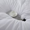 Boho Comforter Set, Boho Bedding set with Pom Poms Fringe Design, 1 Aesthetic Comforter and 2 Pillowshams - White - Full