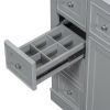36" Bathroom Vanity with Sink Combo, One Cabinet and Six Drawers, Solid Wood and MDF Board, Grey - as Pic