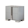 Elegant Nightstand with Metal Handle,Mirrored Bedside Table with 2 Drawers for Bedroom,Living Room,Grey - as Pic