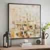 Handmade Oil Painting Color Block Gold Leaf Living Room Decoration Painting Abstract Painting Home Hanging Painting Wall Art - 100x100cm - 01