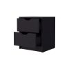 Logan Black 2-Drawer Nightstand - as Pic