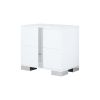 Elegant Nightstand with Metal Handle,Mirrored Bedside Table with 2 Drawers for Bedroom,Living Room,White - as Pic