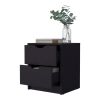 Logan Black 2-Drawer Nightstand - as Pic
