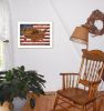 "American Flag USA Map" By Marla Rae, Printed Wall Art, Ready To Hang Framed Poster, White Frame - as Pic