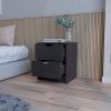 Logan Black 2-Drawer Nightstand - as Pic