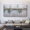 Handmade Gold Foil Abstract Oil Painting Top Selling Wall Art Modern Black and White Color Picture Canvas Home Decor For Living Room No Frame - 100x15