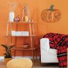"Hello Fall" By Artisan Cindy Jacobs Printed on Wooden Pumpkin Wall Art - as Pic