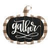 "Gather "Printed on a Pumpkin" By Artisan Imperfect Dust Printed on Wooden Pumpkin Wall Art - as Pic