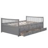 Full size Daybed with Twin size Trundle and Drawers; Full Size; Gray - pic