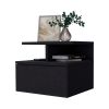 Mason Black 1-Drawer Floating Nightstand - as Pic