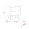 Mansfield 2-Drawer Rectangle Nightstand Black Wengue - as Pic