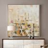 Handmade Oil Painting Color Block Gold Leaf Living Room Decoration Painting Abstract Painting Home Hanging Painting Wall Art - 100x100cm - 01