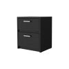 Caleb Black 2-Drawer Nightstand - as Pic