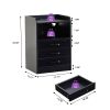LED Nightstand with 3 Drawers, Modern Bedside Night Stand End Table with Charging Station, USB Ports and Outlets LED Light Strips for Bedroom, Living