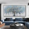 Hand Painted Oil Painting Oil Painting on Canvas Tree Blue Abstract Trees Landscape Modern Oil Painting Original Hand Painted Painting Modern Art - 90