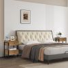 Nightstands Set of 2 with Charging Station, End Table with Storage Drawer, Retro Bedside Tables w/USB Ports and Outlets, Sofa Side Table for Small Spa