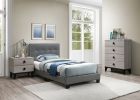 Bedroom Furniture Contemporary Look Cream Color Nightstand Drawers Bed Side Table plywood - as Pic