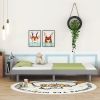 Modern Design Twin Size Platform Bed Frame with Built-in USB port for Grey Color - as Pic