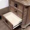 Transitional Rustic Natural Tone 1pc Nightstand Only Solid wood 3-Drawers Bronze Round Knobs Bedside Table Bedroom Furniture - as Pic