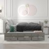 Full size Daybed with Twin size Trundle and Drawers; Full Size; Gray - pic