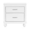 Modern Bedroom Furniture Two Drawers Nightstand 1pc White Finish Acrylic Crystal Drawers Wooden Furniture - as Pic