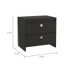 Heritage Rectangle 2-Drawer Nightstand Black Wengue - as Pic