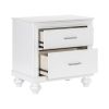 Modern Bedroom Furniture Two Drawers Nightstand 1pc White Finish Acrylic Crystal Drawers Wooden Furniture - as Pic