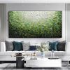 Handmade Large Abstract Oil Painting on Canvas;  Original Textured Boho Wall Art Green Fancy Acrylic Painting Modern Living Room Home Decor - 40X80cm