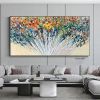 Handmade Large Abstract Oil Painting on Canvas;  Original Textured Boho Wall Art Green Fancy Acrylic Painting Modern Living Room Home Decor - 60X120cm