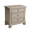 Transitional Bedroom Nightstand with Hidden Drawer Wire Brushed Gray Finish Birch Veneer Wood Bed Side Table - as Pic