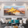 Gold Mountain Oil Painting on Canvas Original Blue Sky Painting Gold Wall Art Abstract Landscape Decor Wall Art Home Decor - 60X120cm