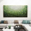 Handmade Large Abstract Oil Painting on Canvas;  Original Textured Boho Wall Art Green Fancy Acrylic Painting Modern Living Room Home Decor - 90X120cm