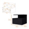 Mason Black 1-Drawer Floating Nightstand - as Pic